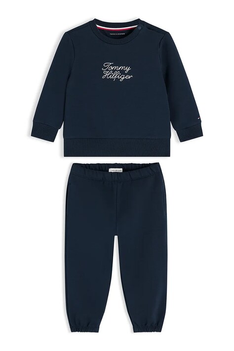 Tommy Hilfiger komplet dresowy niemowlęcy z bawełną granatowy KN0KN02248