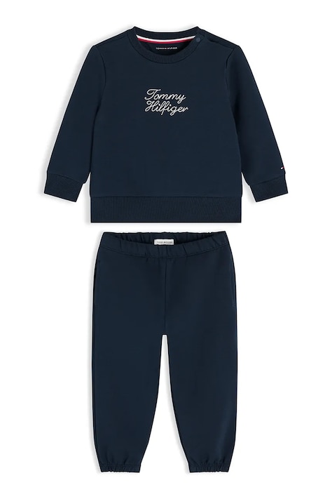 Tommy Hilfiger komplet dresowy niemowlęcy z bawełną granatowy KN0KN02248