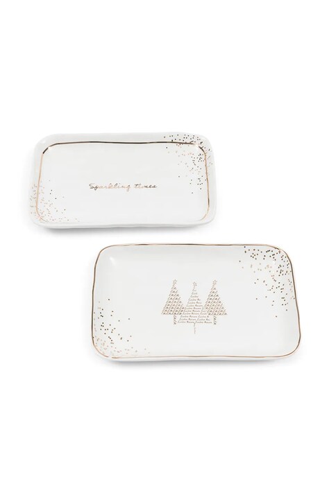 Riviera Maison Zestaw talerzyków świątecznych z porcelany 2-pack 21 x 13 cm 564950