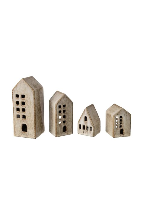 J-Line Zestaw lampionów świątecznych z porcelany 4-pack 269498