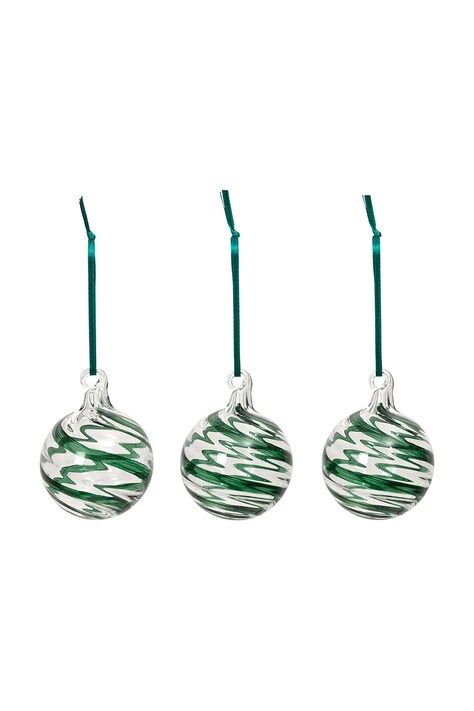 Broste Copenhagen Zestaw bombek choinkowych ze szkła 3-pack 42768088