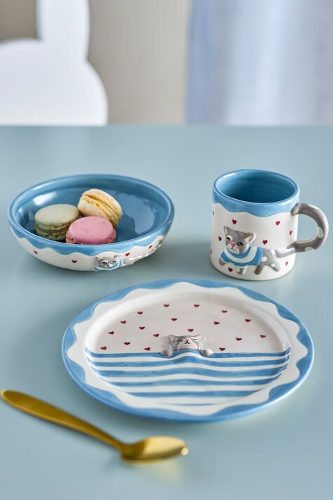 Bloomingville MINI Zestaw naczyń dziecięcy Mille Tableware Set niebieski 82063391