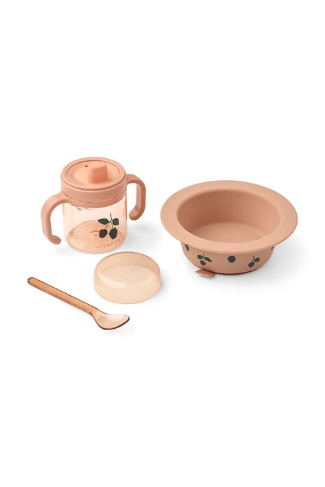 Liewood Zestaw naczyń dziecięcy Becket Tableware Set różowy LW21192