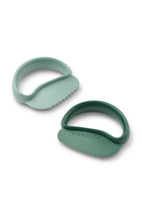 Liewood Zestaw sztućców dziecięcych Riven Toddler Safe Cutter 2-Pack zielony LW21071