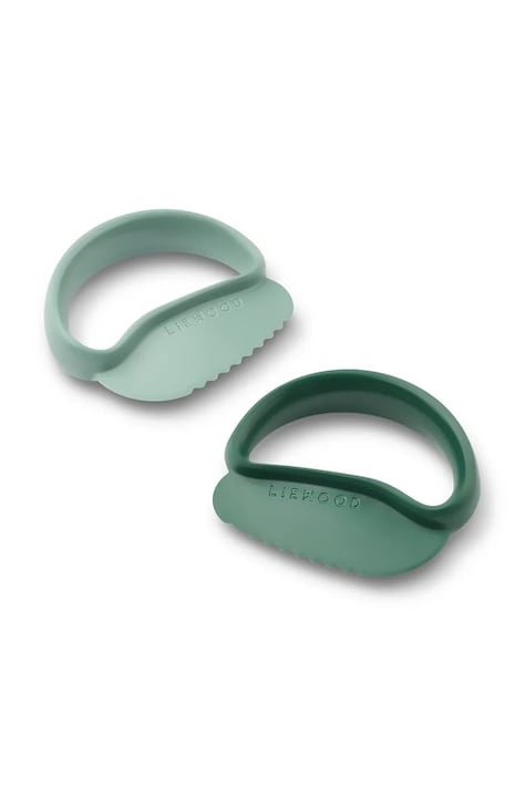 Liewood Zestaw sztućców dziecięcych Riven Toddler Safe Cutter 2-Pack zielony LW21071