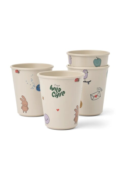 Liewood Zestaw kubków dziecięcych Lana Cup 4-Pack beżowy LW20695