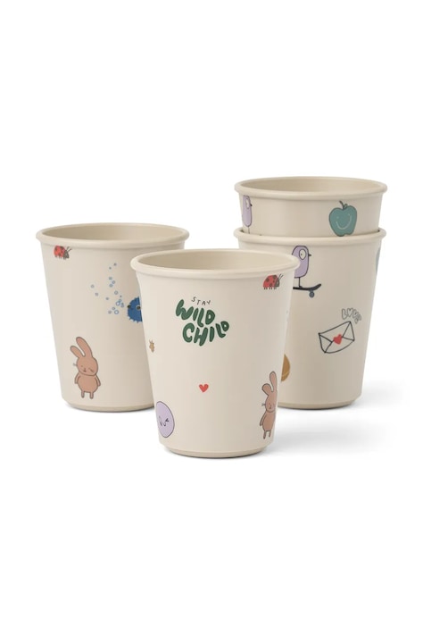 Liewood Zestaw kubków dziecięcych Lana Cup 4-Pack beżowy LW20695