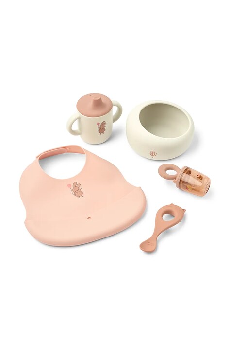 Liewood Zestaw naczyń dziecięcy Mileah Baby Mealtime Set różowy LW20421