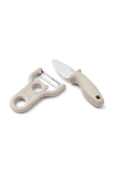 Liewood Zestaw sztućców dziecięcych Pertense Peeler & Knife Set beżowy LW20401