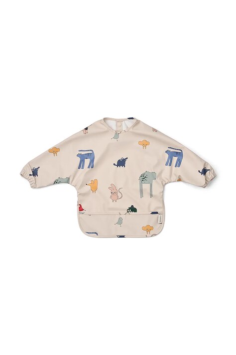 Liewood Śliniak dziecięcy Merle Printed Cape Bib beżowy LW18136