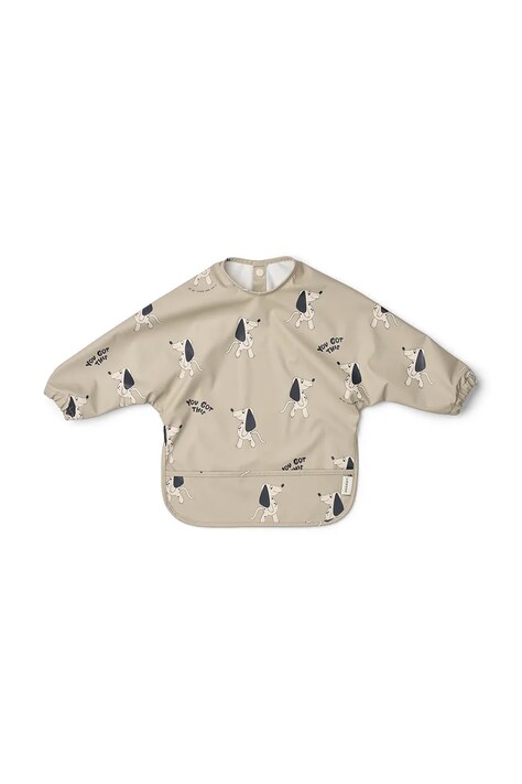 Liewood Śliniak dziecięcy Merle Printed Cape Bib szary LW18136