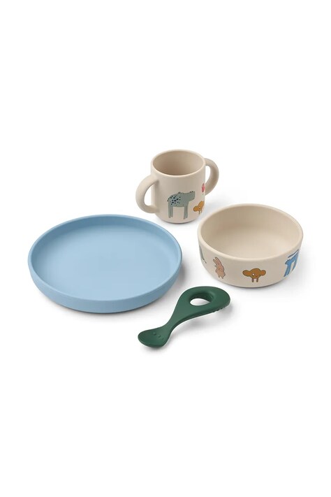 Liewood Zestaw naczyń dziecięcy Vivi Printed Tableware Set beżowy LW15135