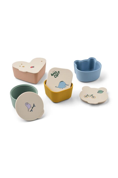 Liewood Zestaw pudełek dziecięcych Toto Snack Box 4-pack beżowy LW15131
