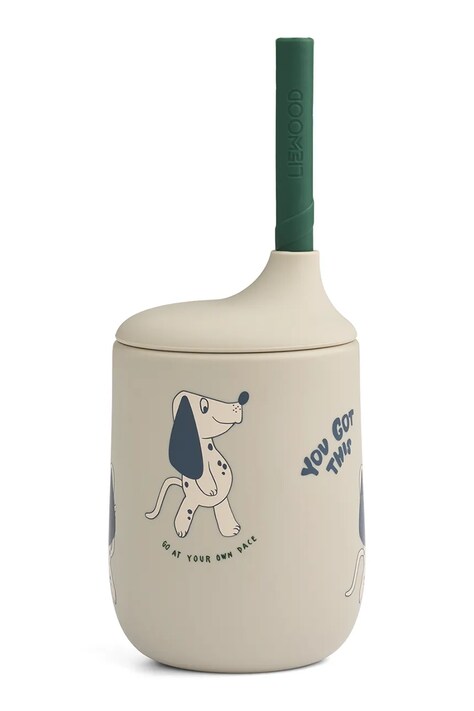 Liewood Kubek dziecięcy Ellis Printed Sippy Cup 230ml beżowy LW15019