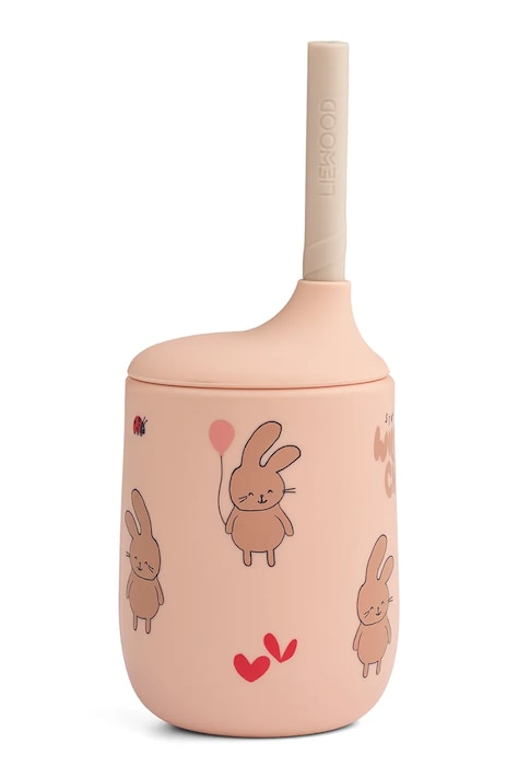 Liewood Kubek dziecięcy Ellis Printed Sippy Cup 230ml różowy LW15019