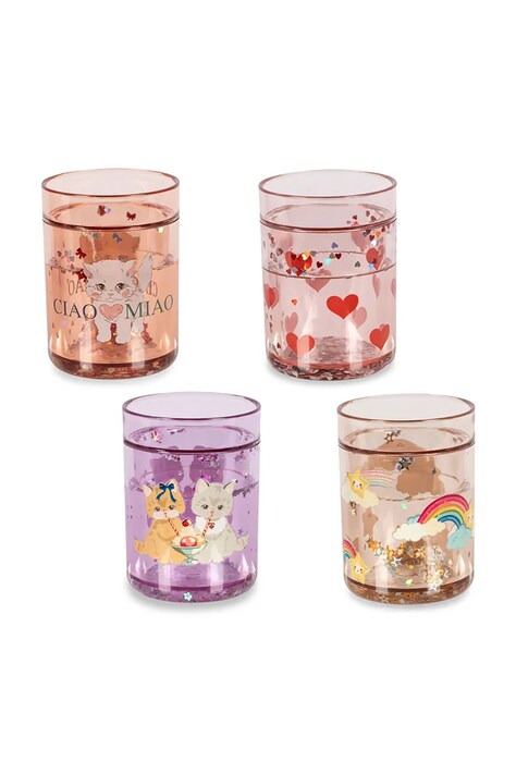 Konges Sløjd Σετ κούπες παιδικές 4 PACK GLITTER CUPS ροζ KS105866