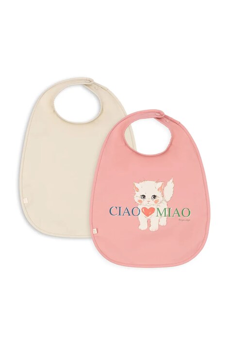 Konges Sløjd Śliniak dziecięcy 2 PACK DINNER BIB różowy KS105832