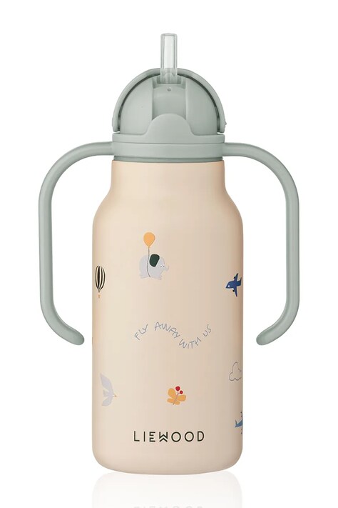 Liewood Butelka na wodę dziecięca Kimmie Water Bottle 250 ml beżowa LW19618