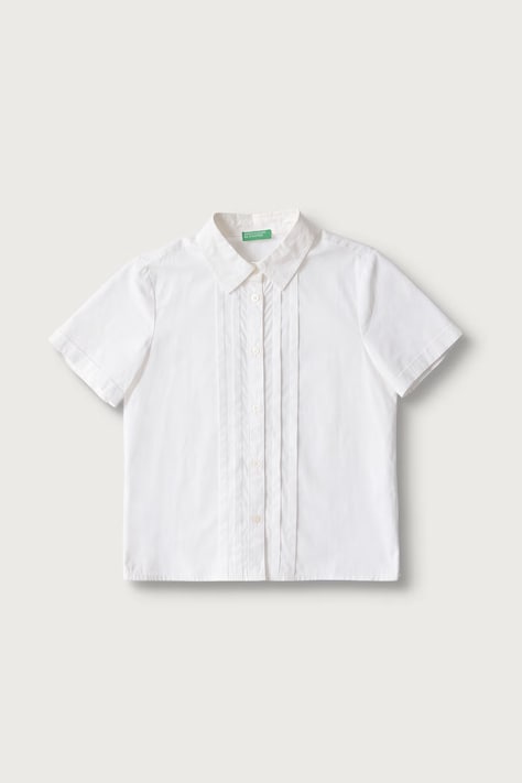 United Colors of Benetton Košulja za djecu od pamuka bijela bez uzorka 5EW7CQ01Y