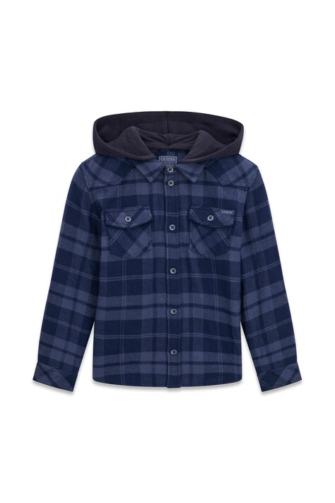 Guess Koszula dziecięca bawełniana niebieska L6BH06 W4210