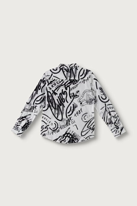 Guess Koszula dziecięca z bawełną biała L6BH01 W4106