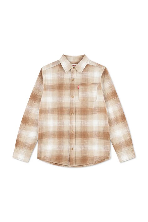 Levi's košulja za djecu od pamuka SHADOW PLAID SHIRT bež karirani uzorak 8ER927