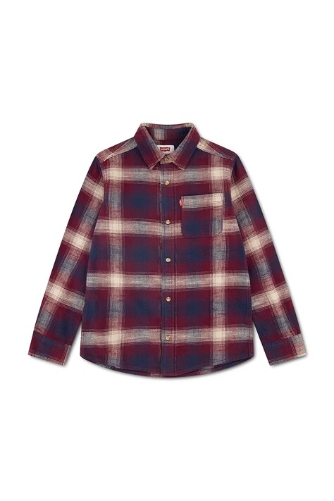 Levi's košulja za djecu od pamuka SHADOW PLAID SHIRT bordo karirani uzorak 8ER927