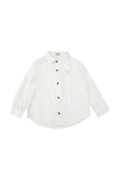 Donsje koszula dziecięca bawełniana Chee Shirt biała gładka 4079400