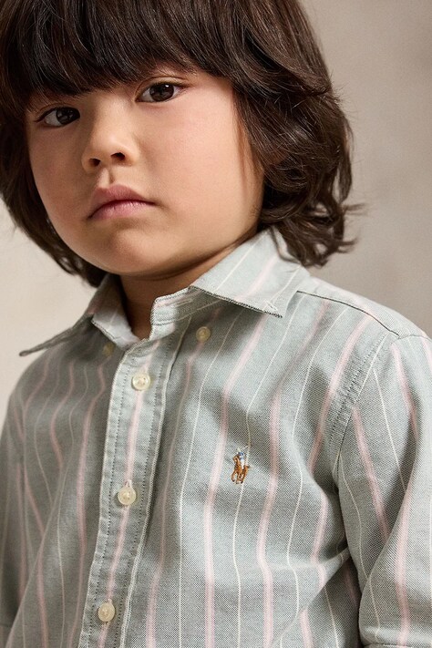 Polo Ralph Lauren сорочка дитяча бавовняна — AW26-KDBZYS, сірий — фото 5