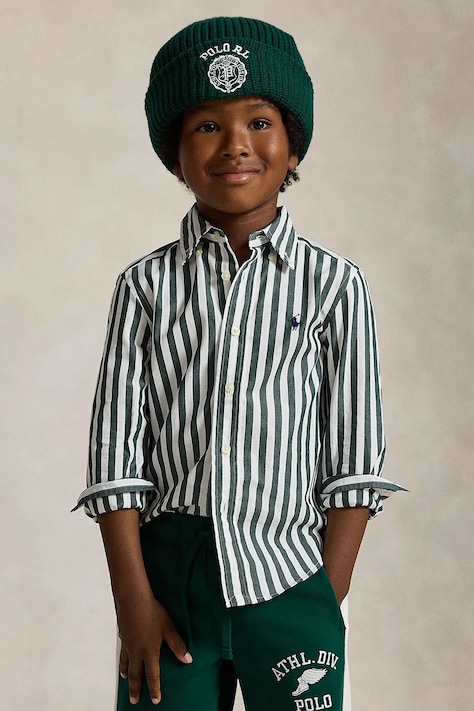 Polo Ralph Lauren Košeľa detská bavlnená tmavomodrá s pásikavým vzorom 322979319503