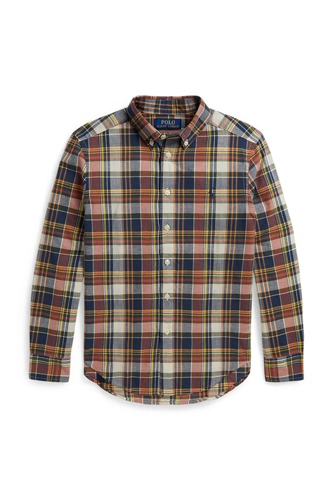 Polo Ralph Lauren srajca otroška bombažna črna karirasta 323B18219001