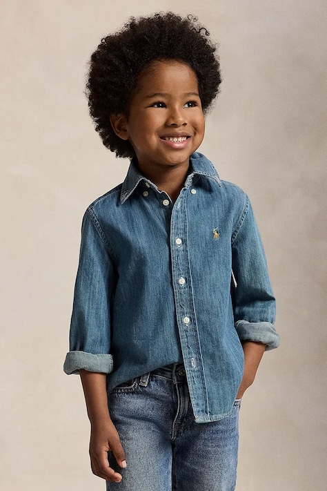 Polo Ralph Lauren košeľa detská rifľová modrá 322713843001
