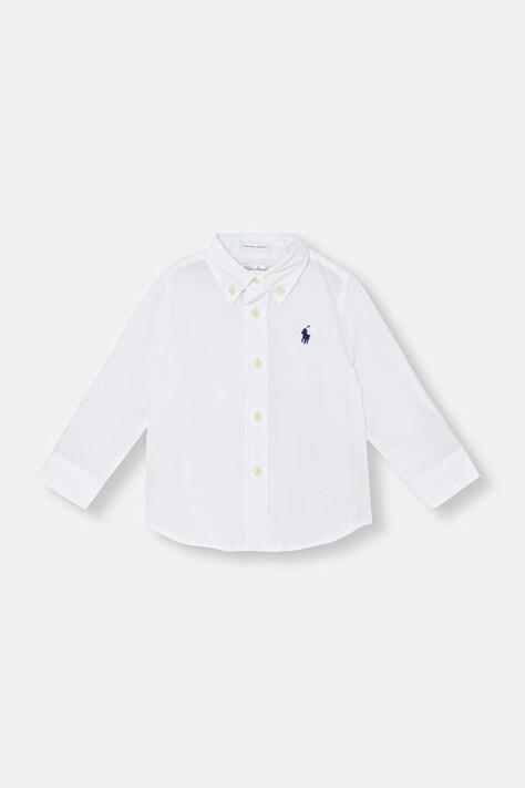 Polo Ralph Lauren πουκάμισο βρεφικό βαμβακερό λευκό απλό 320952199002
