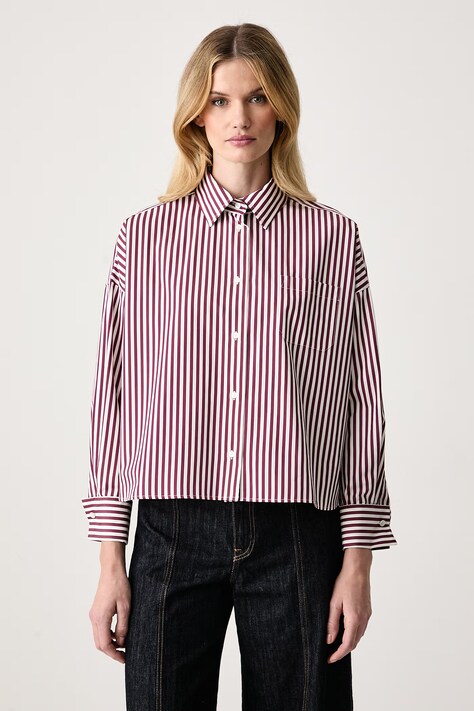 Weekend Max Mara Női pamut ing WKDOVATTA burgundia sima 2625116052