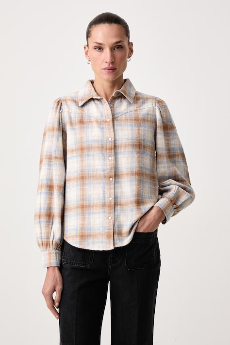 Levi's Πουκάμισο γυναικείο βαμβακερό JUNA WESTERN μπεζ καρό 0082U