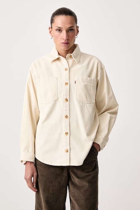 Levi's Πουκάμισο γυναικείο κοτλέ IRIS OVERSHIRT μπεζ απλό 001SS