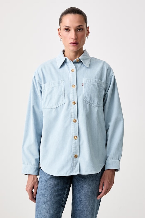 Levi's Πουκάμισο γυναικείο κοτλέ IRIS OVERSHIRT μπλε απλό 001SS