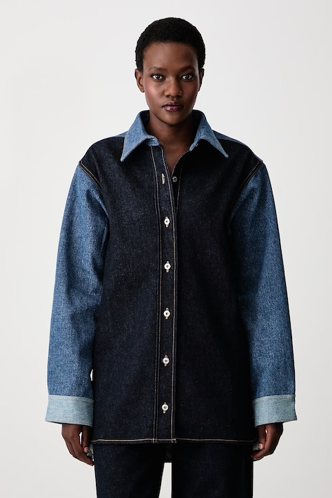 Off-White Half Arrow Mix košulja traper za žene plava 2FB00601T