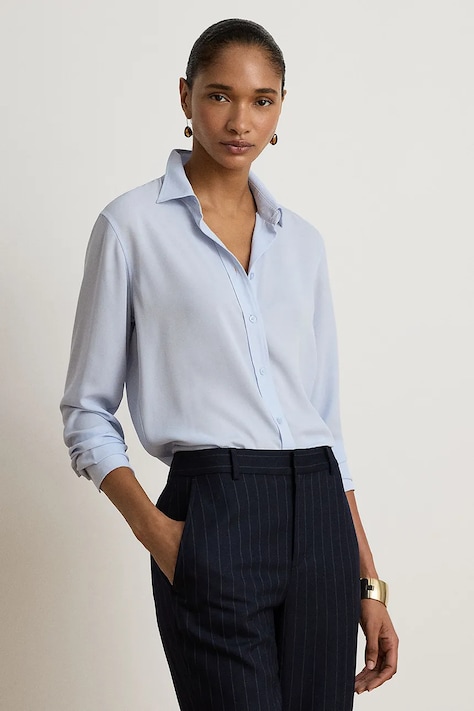 Lauren Ralph Lauren Koszula damska niebieska gładka 200P13804