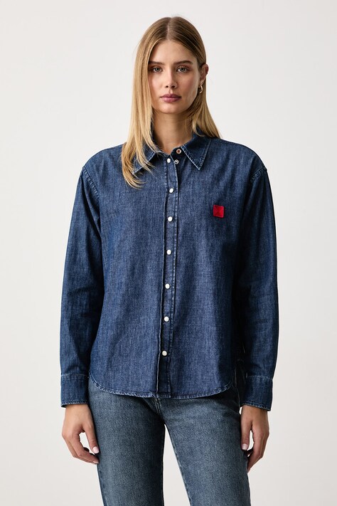 Max&Co. Koszula damska jeansowa ULTIMO granatowa gładka 2626116063200