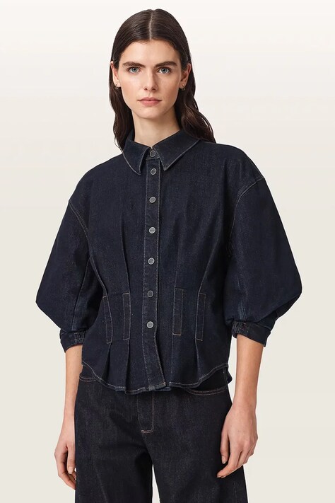 AllSaints Koszula damska jeansowa NANCY granatowa W094PF