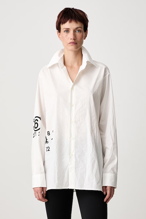 MM6 Maison Margiela Koszula damska bawełniana biała z nadrukiem S62DT0048-S76783