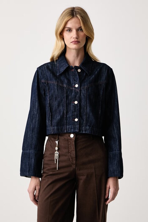 BOSS Orange Srajca ženska denim C_SHIRT mornarsko modra enobarvna 50569141