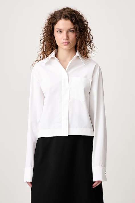 Sportmax Caladio koszula bawełniana damska biała gładka 2622116012600