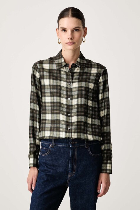Weekend Max Mara Koszula damska jedwabna WKDRETE zielona w kratkę 2625116072600