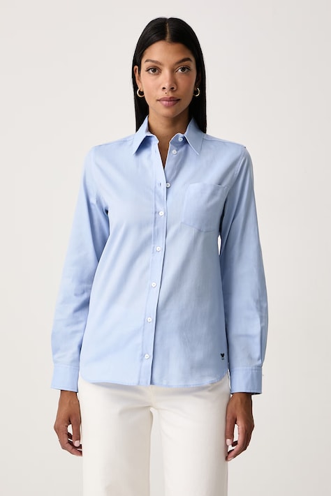 Weekend Max Mara Риза дамска от памук WKDCOBALTO синя на райе 2625116032600