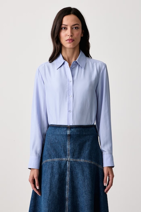 Weekend Max Mara Koszula damska jedwabna WKDPALANCA niebieska gładka 2625116012600