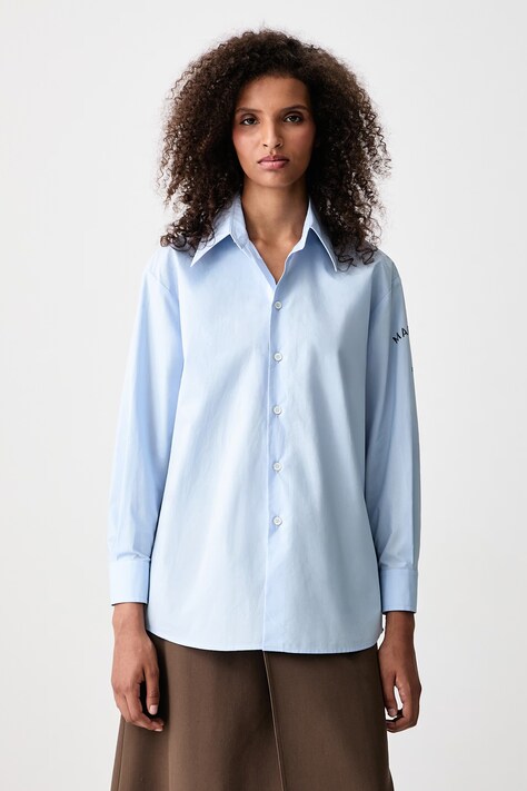 MM6 Maison Margiela Koszula damska bawełniana niebieska S52DT0072-M35256