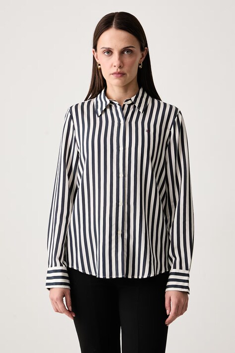 Tommy Hilfiger Πουκάμισο γυναικείο με βισκόζη σκούρο μπλε ριγέ WW0WW52927