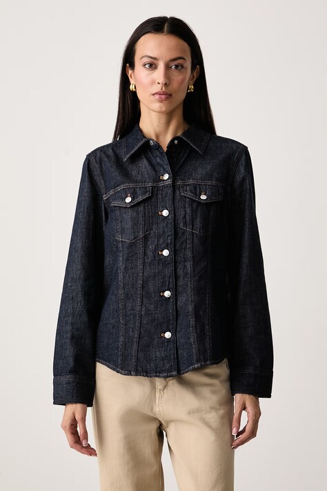 Calvin Klein Jeans Košile dámská džínová námořnická modrá hladká LV047H777G